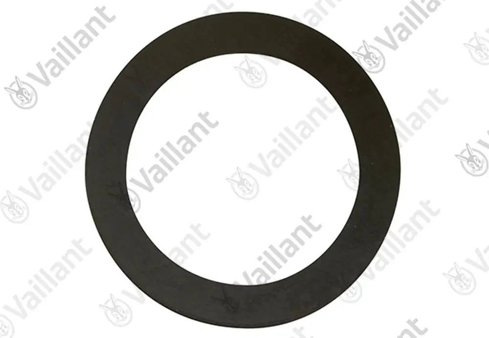 Schwarze Dichtung von Vaillant, ringförmig, ohne erkennbare Maße oder spezifische Artikeldetails. Geignet für verschiedene Anwendungen mit Dichtungstechnik.